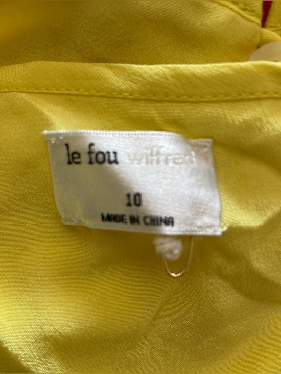 Wilfred Le Fou 100% Silk Crop Top Bra Bralette Button Down Highlighter Yellow - Picture 9 of 9